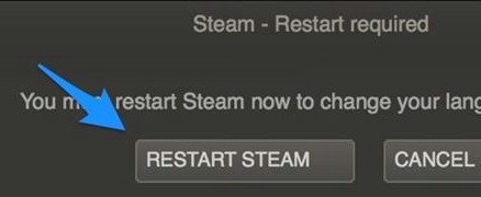 Steam重启提示窗口